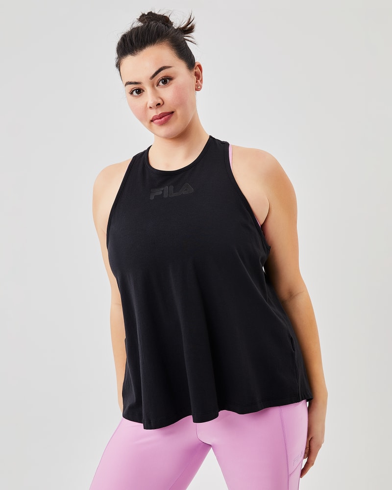 Front of plus size Uzma Graphic Tank by FILA | Dia&Co | dia_product_style_image_id:156465